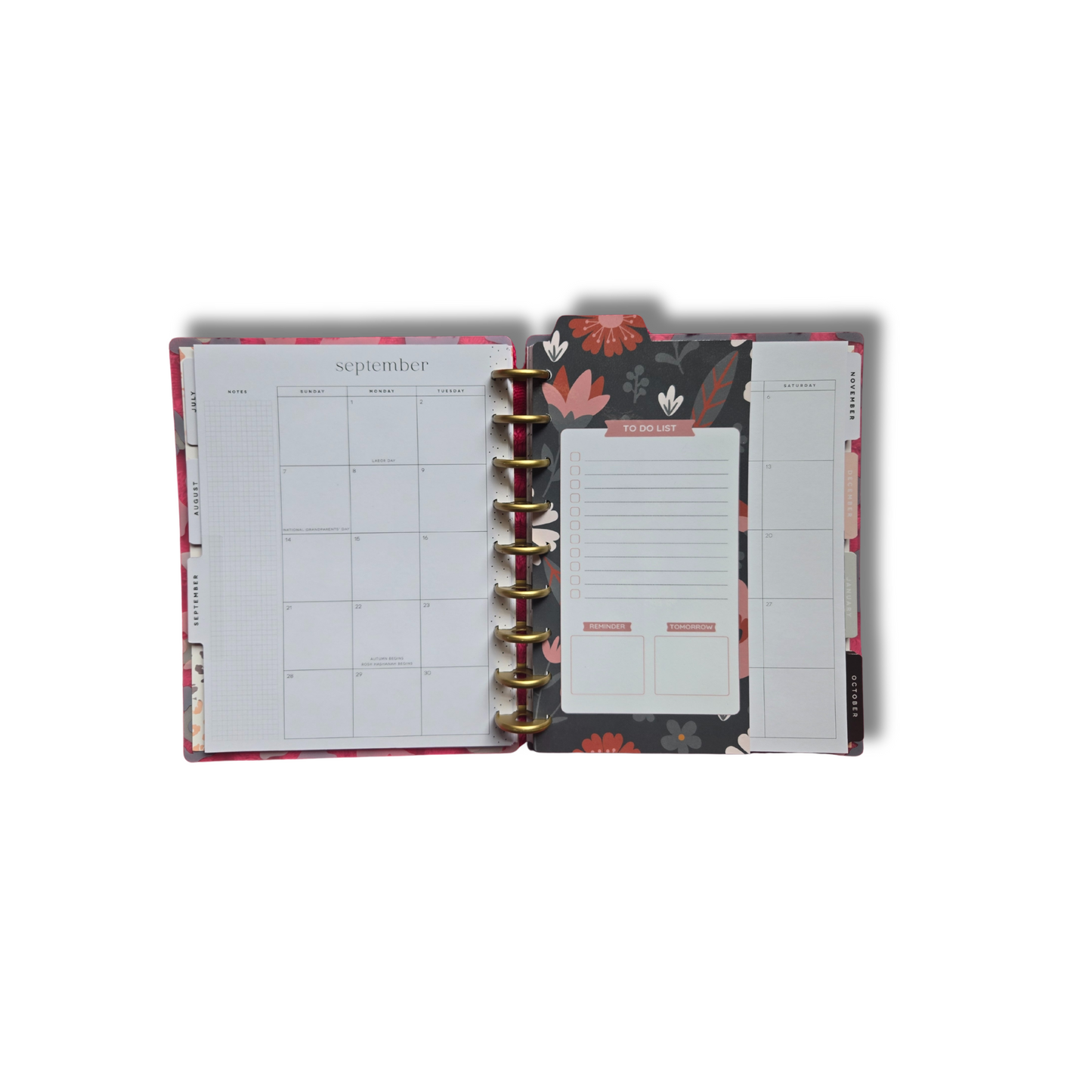 Midnight Bloom Planner Insert – Classic Size