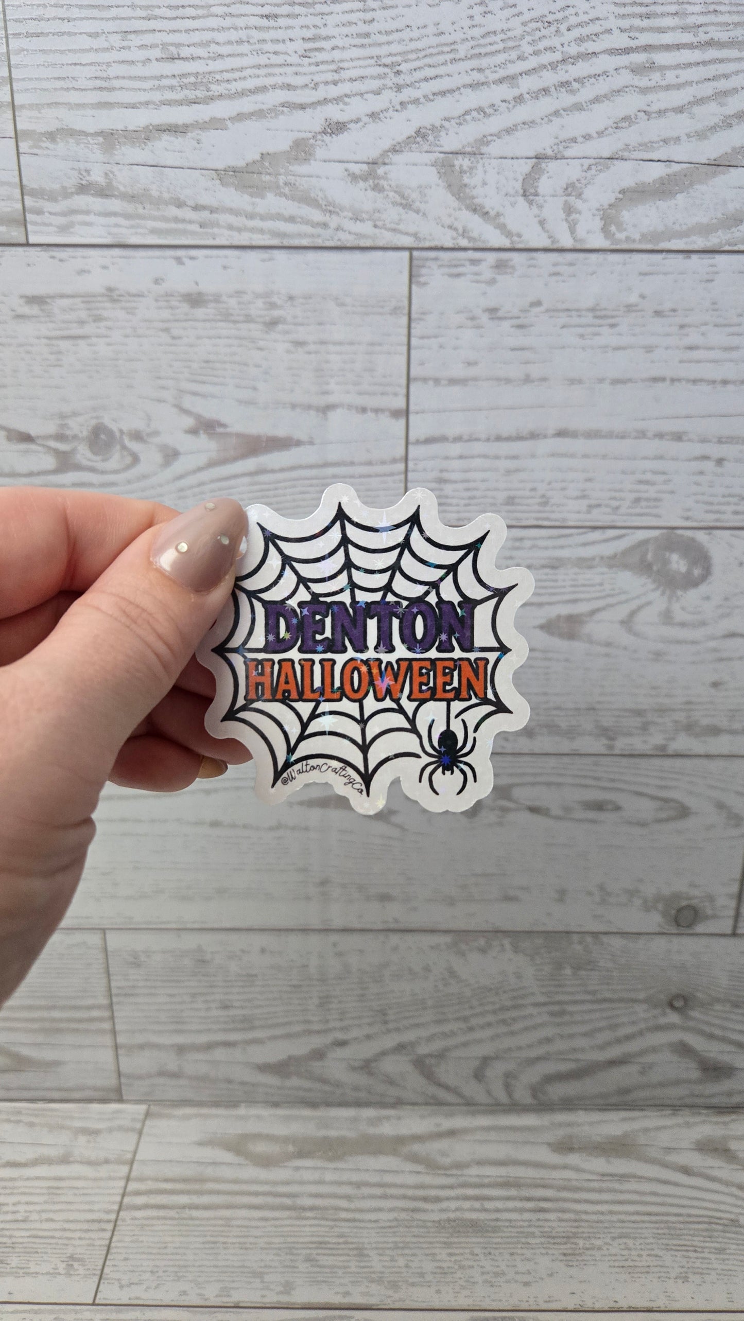 Denton Halloween Spiderweb Sticker-Purple