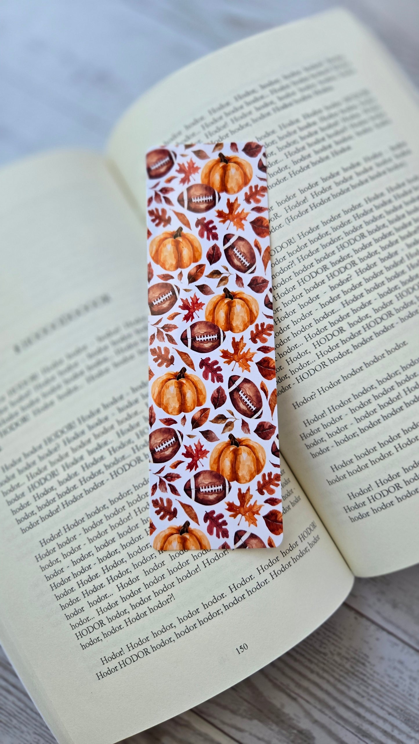 Pumpkins & Pigskins Bookmark — Limited Fall Edition