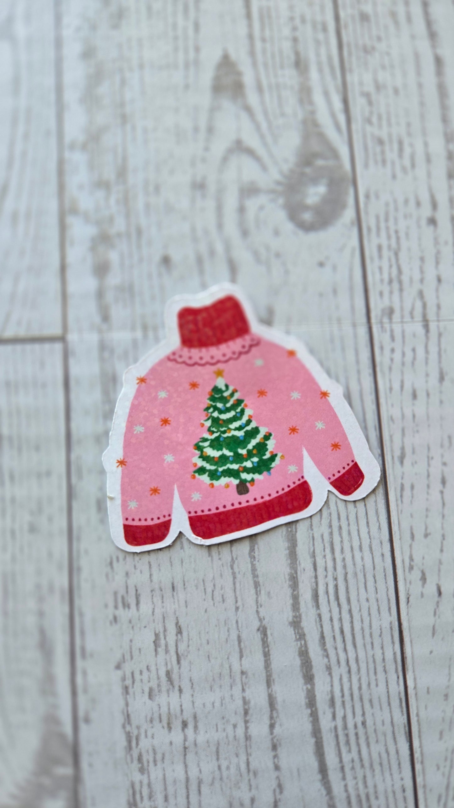 Pink Christmas Sweater Sticker