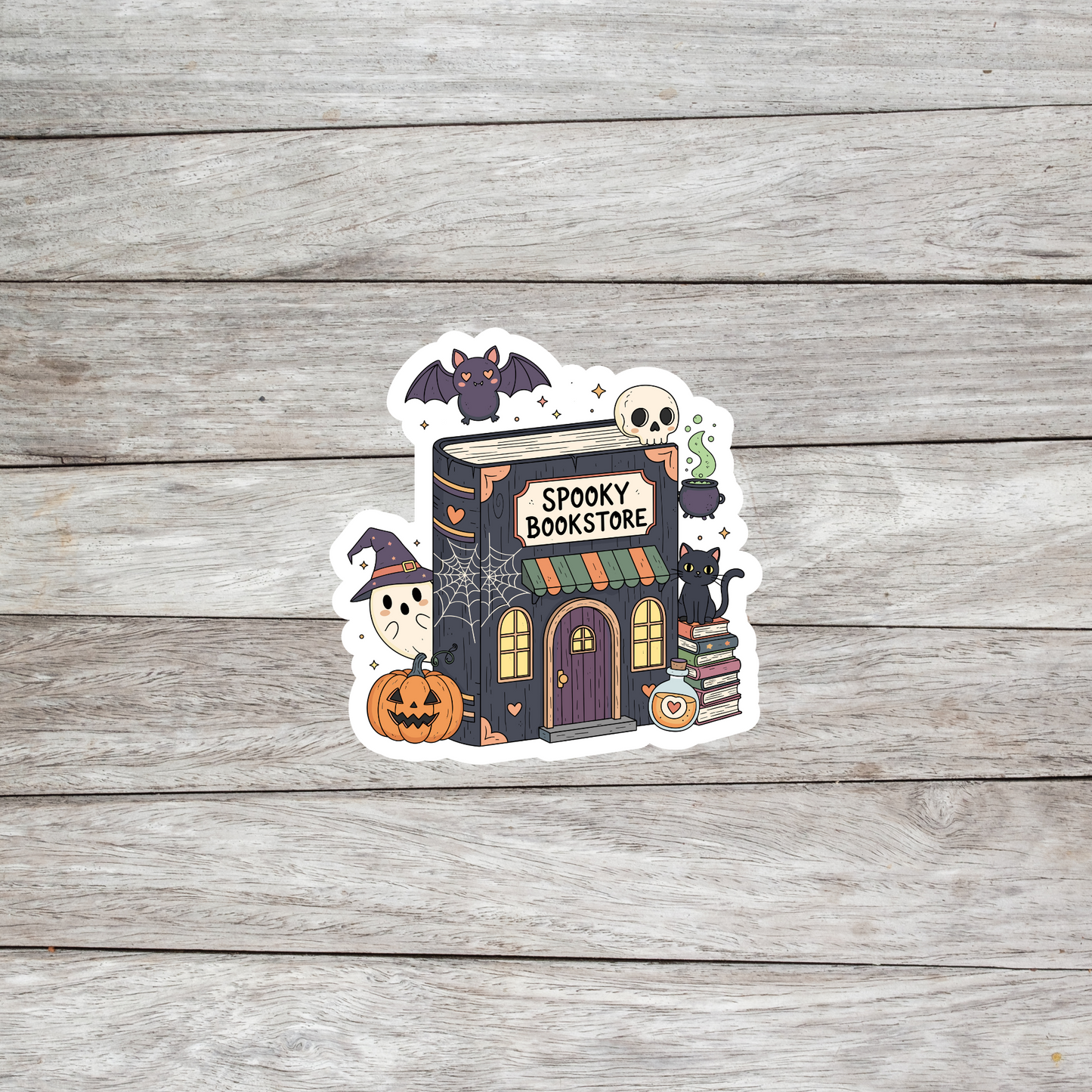Spooky Bookstore Sticker