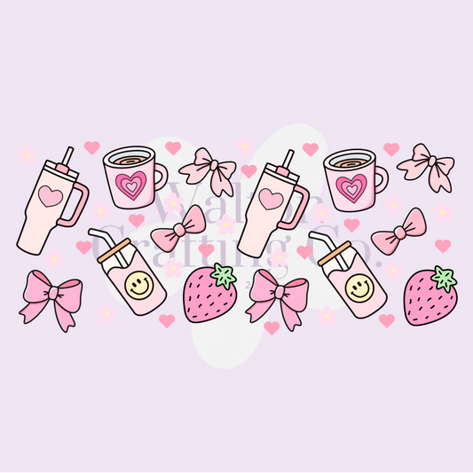 Bows & Coffee Clear 16oz Glass Cup