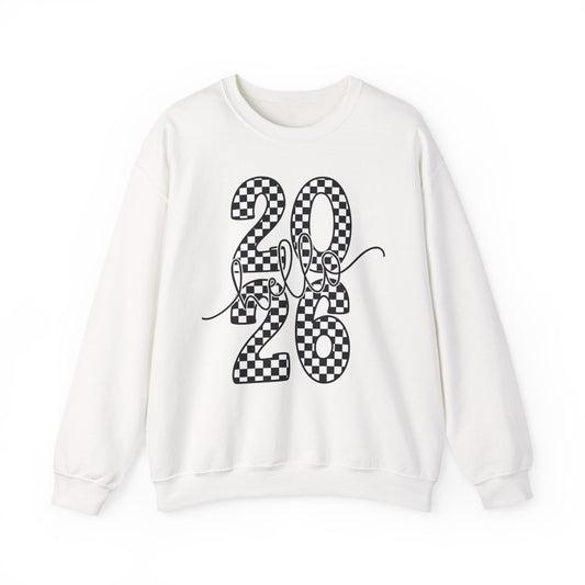 Hello 2026 Checkered Sweatshirt