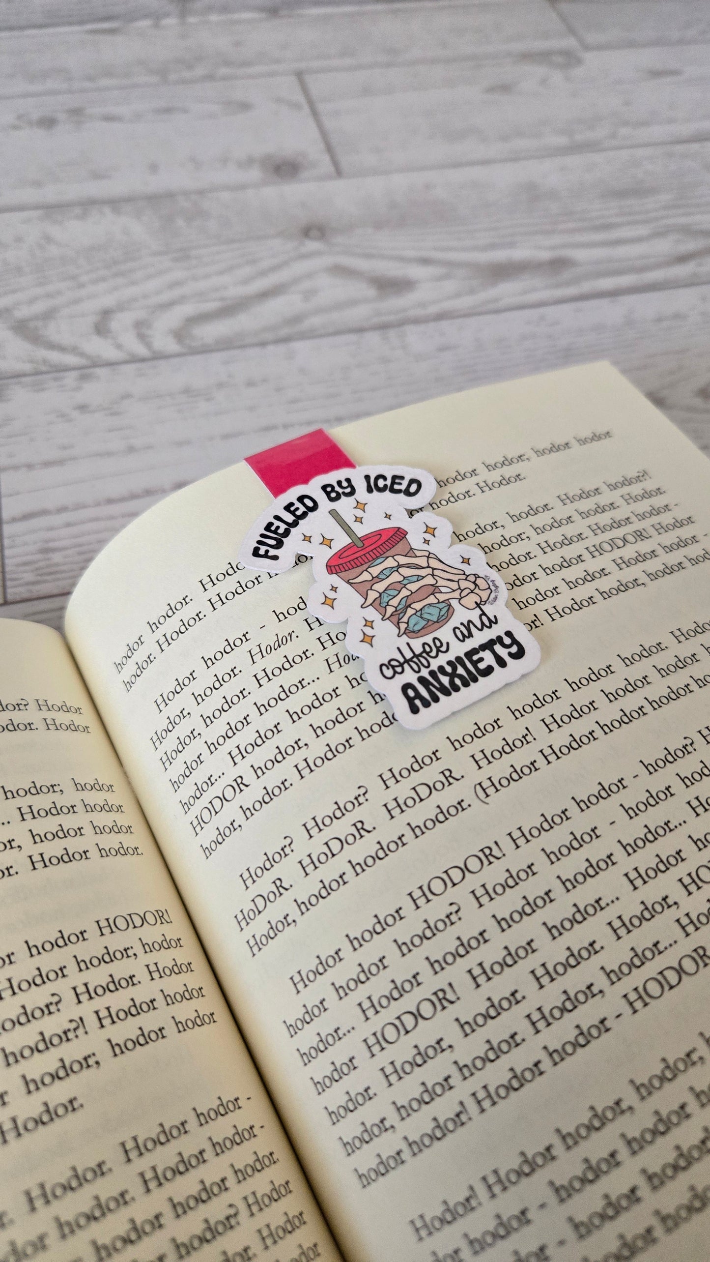 Fueled by Iced Coffee & Anxiety Magnetic Bookmark
