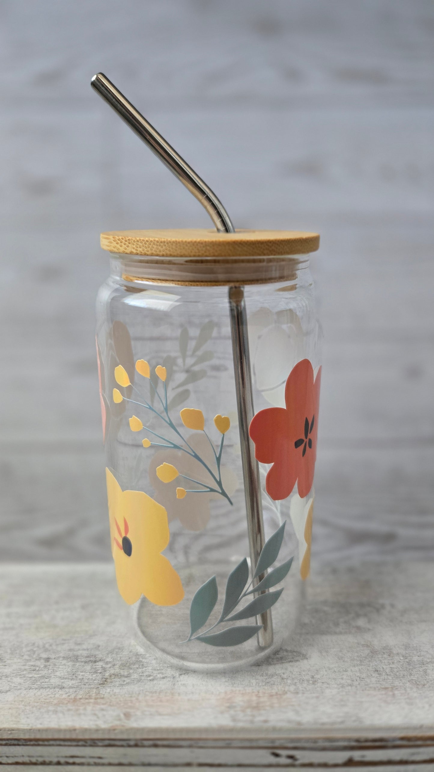 Bloom Clear 16oz Glass Cup