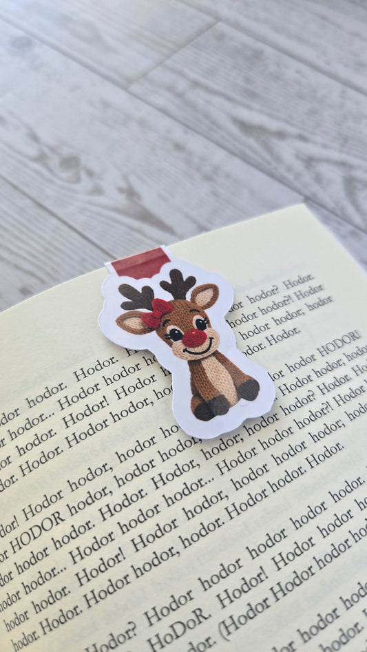 Reindeer Girl Magnetic Bookmark