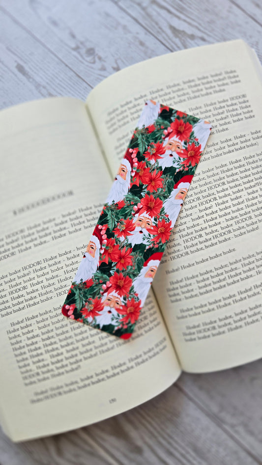 Santa & Poinsettia Bookmark