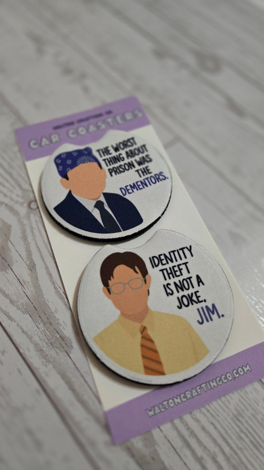 The Office Inspired Car Coaster Set