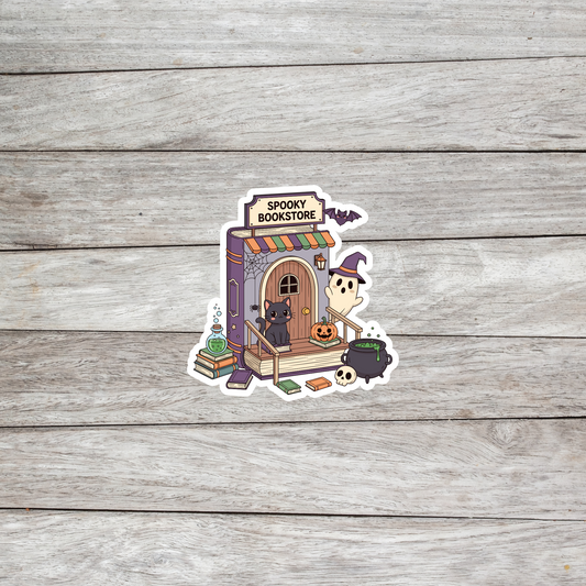 Cat & Cauldron Bookstore Sticker