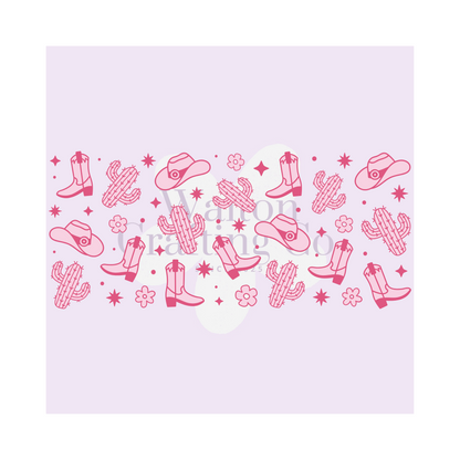 Cacti Cowgirl Clear 16oz Glass Cup