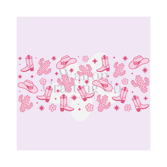 Cacti Cowgirl Clear 16oz Glass Cup