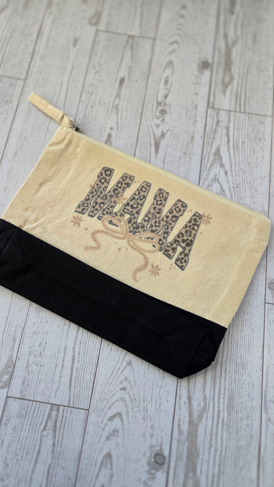 MAMA Leopard Bow Zipper Pouch