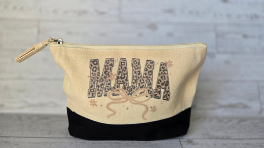 MAMA Leopard Bow Zipper Pouch