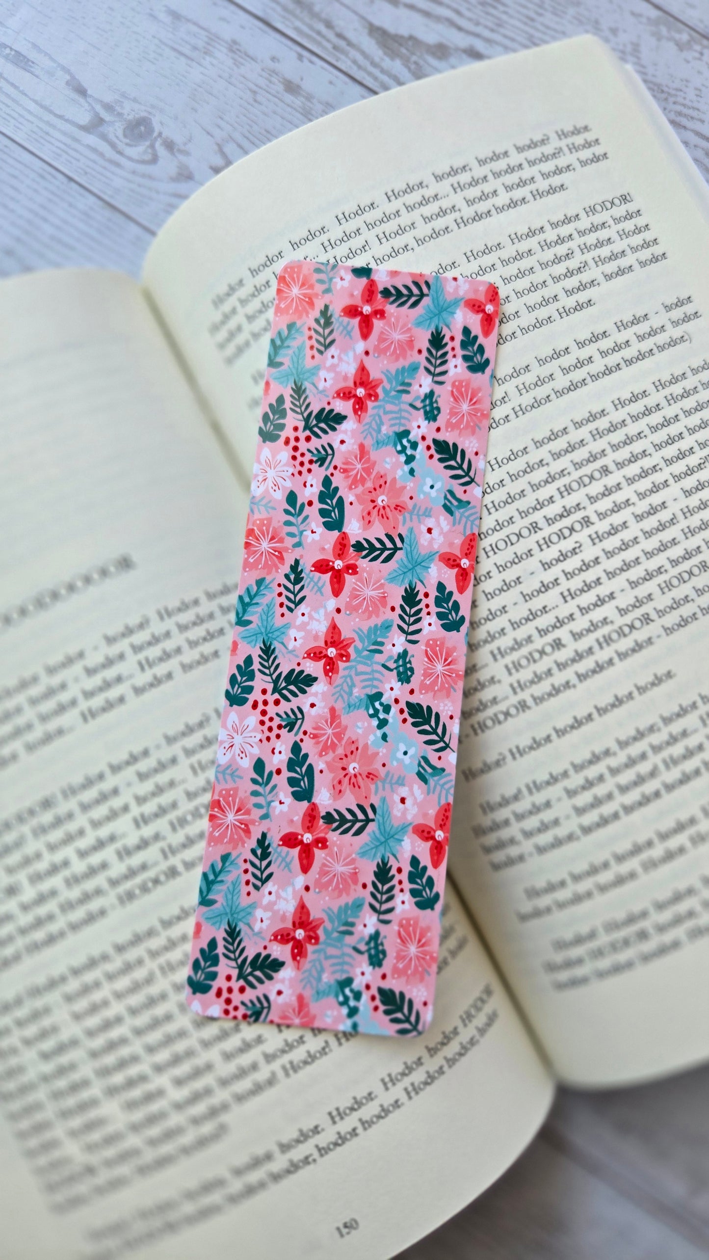 Holiday Winter Floral Bookmark